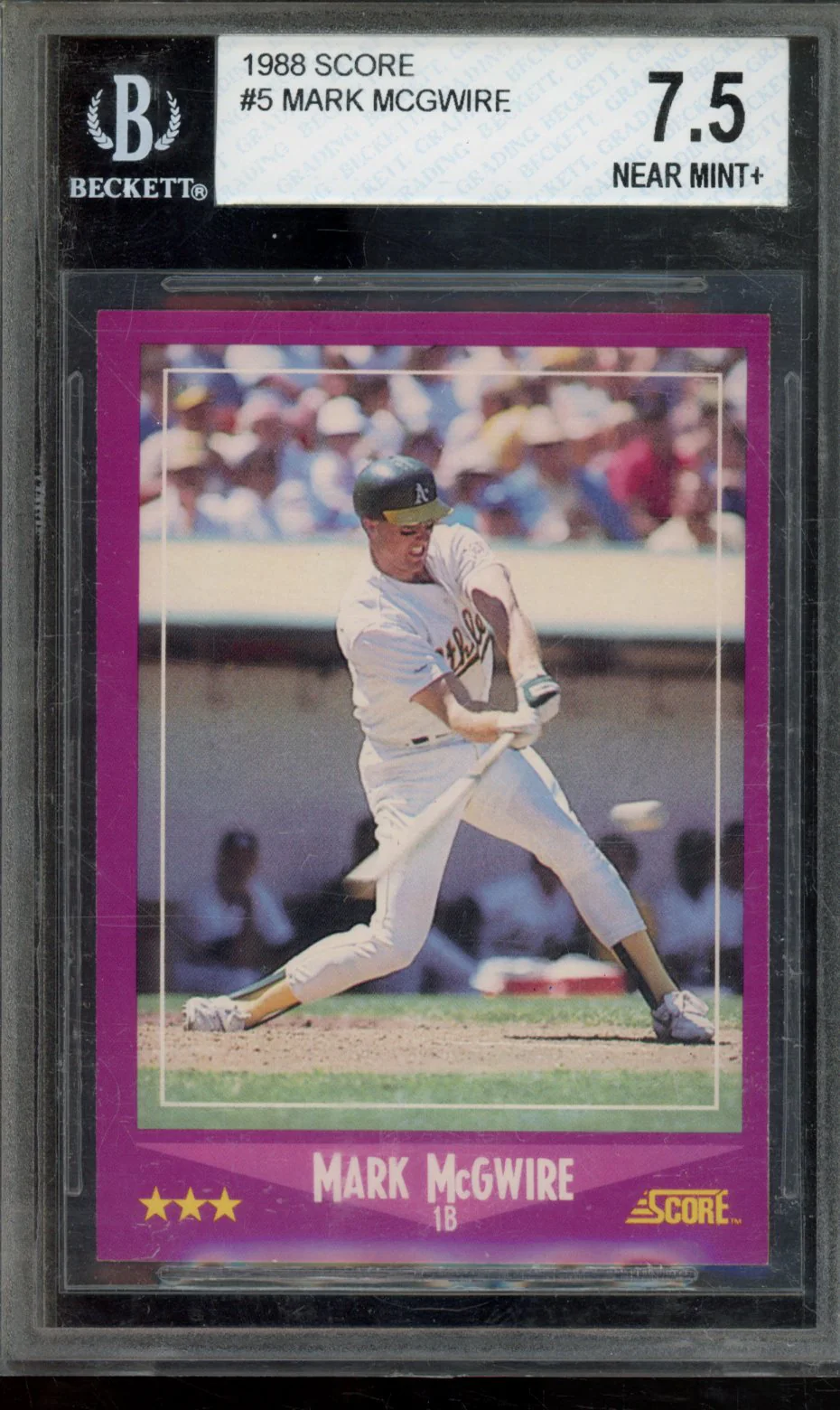 MARK MCGWIRE 1988 SCORE BGS 7.5