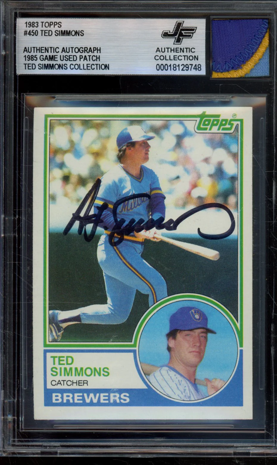 TED SIMMONS 1983 TOPPS BGS AUTHENTIC