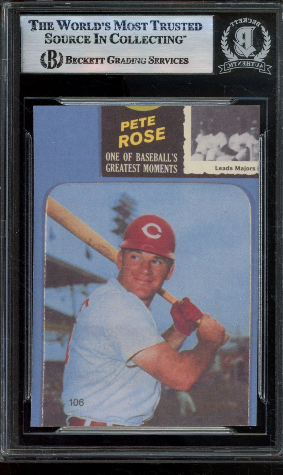 PETE ROSE/COLLISION AT HOME 1985 TOPPS ROSE BGS AUTHENTIC - Image 2