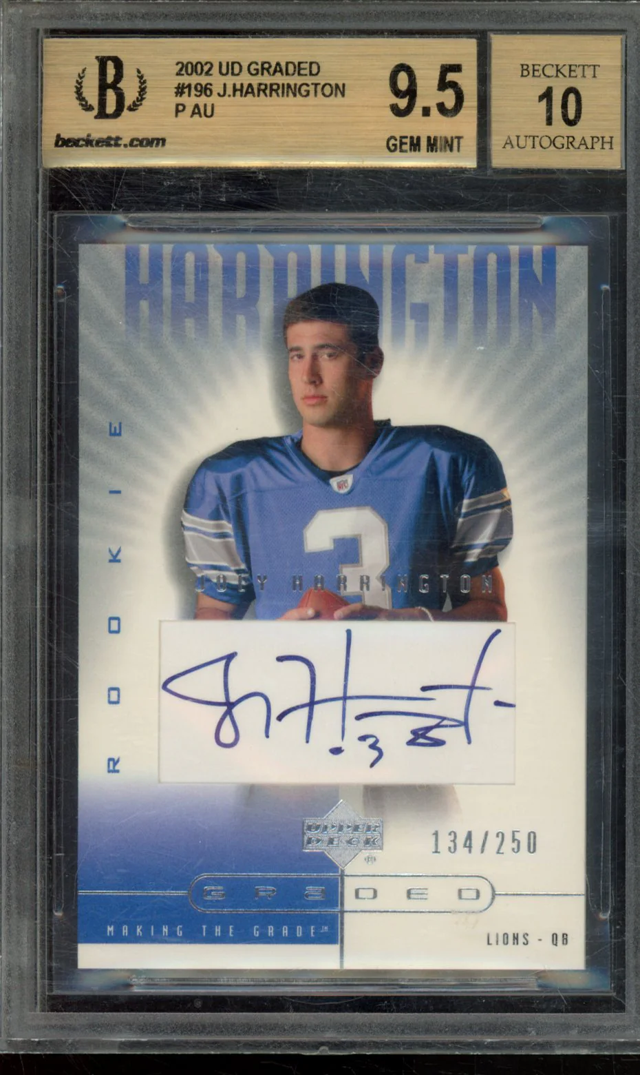 JOEY HARRINGTON P AU 2002 UD GRADED BGS 9.5