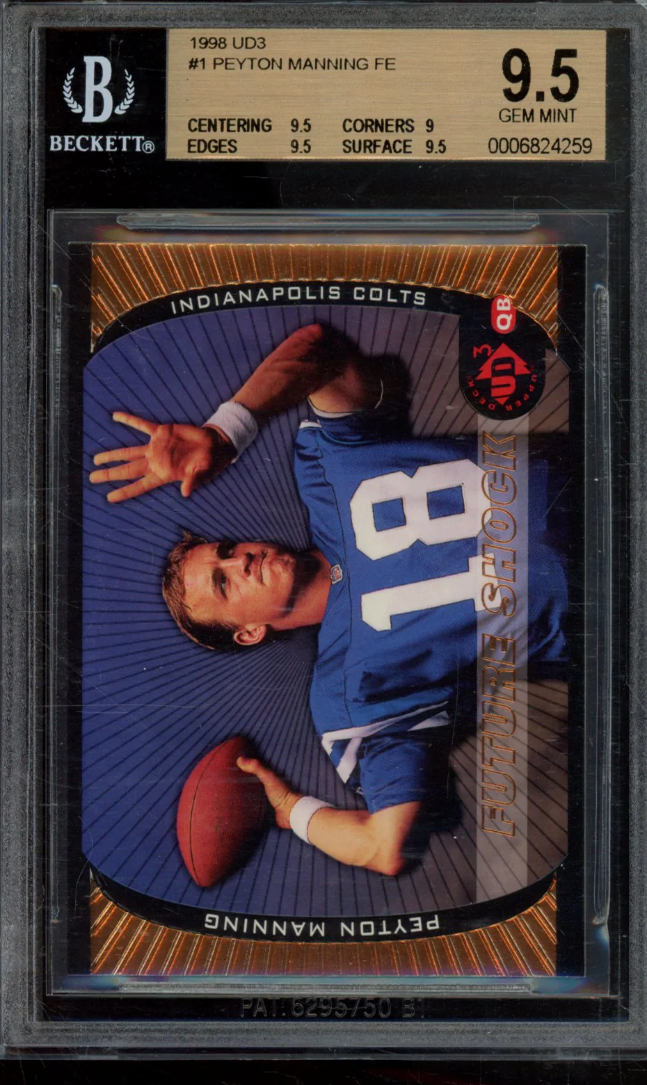 PEYTON MANNING FE 1998 UD3 BGS 9.5
