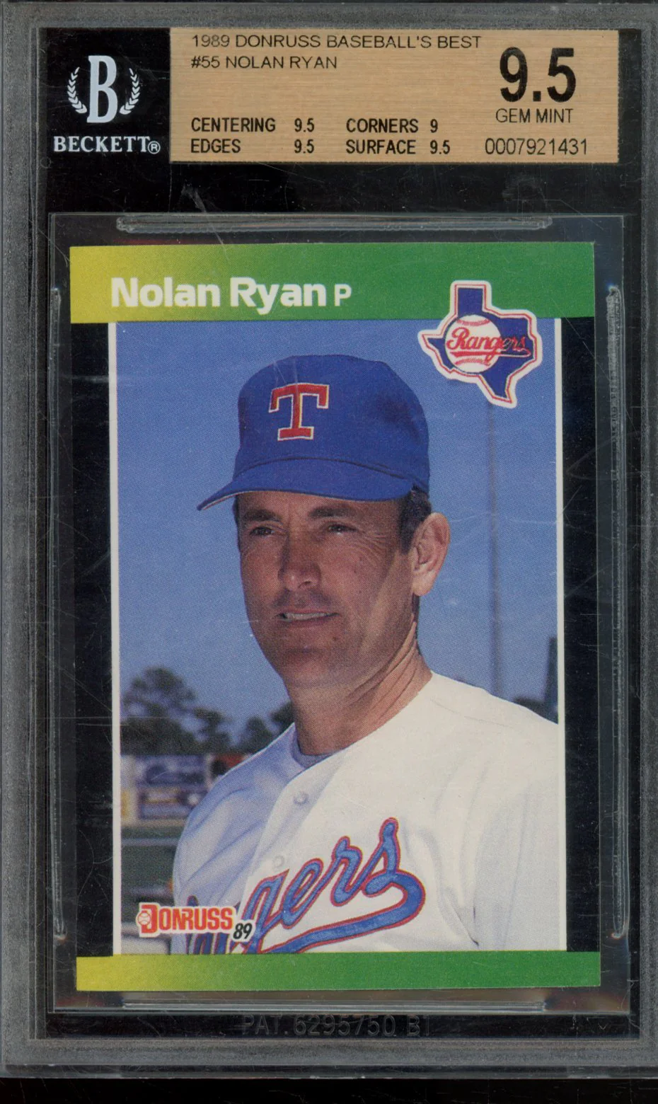 NOLAN RYAN 1989 DONRUSS BASEBALL'S BEST BGS 9.5