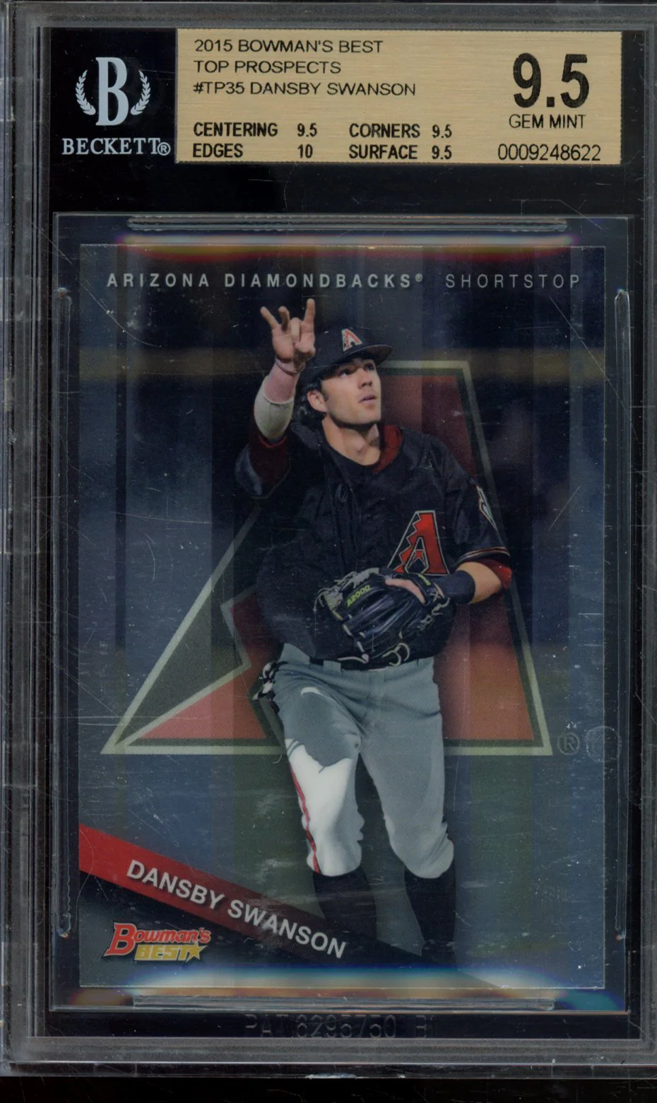 DANSBY SWANSON 2015 BOWMAN'S BEST TOP PROSPECTS BGS 9.5