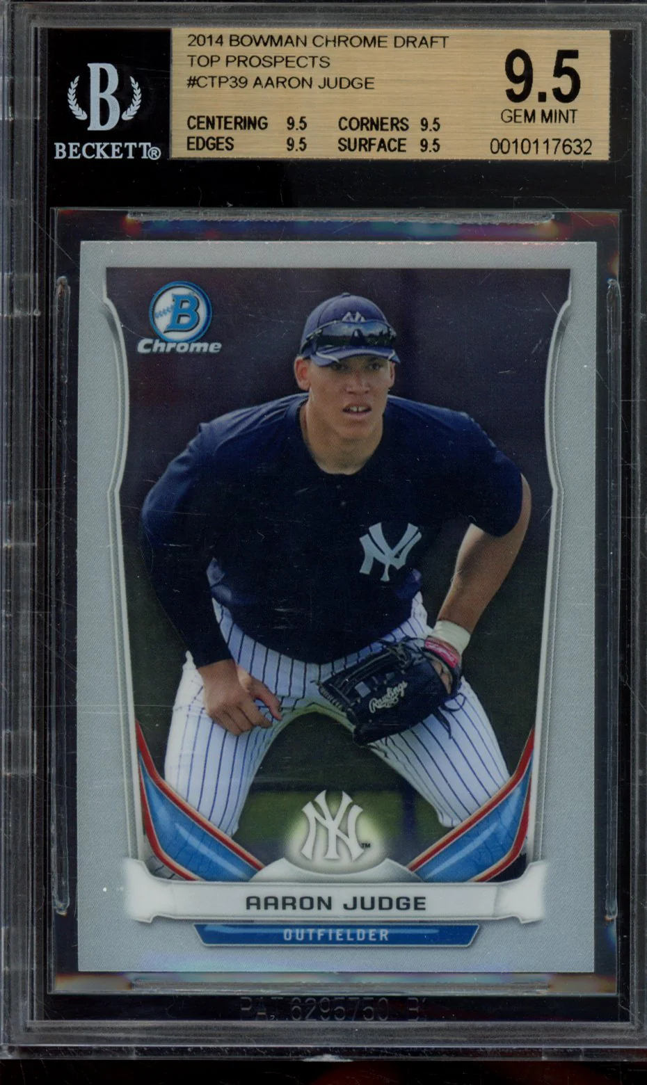 AARON JUDGE 2014 BOWMAN CHROME DRAFT TOP PROSPECTS BGS 9.5