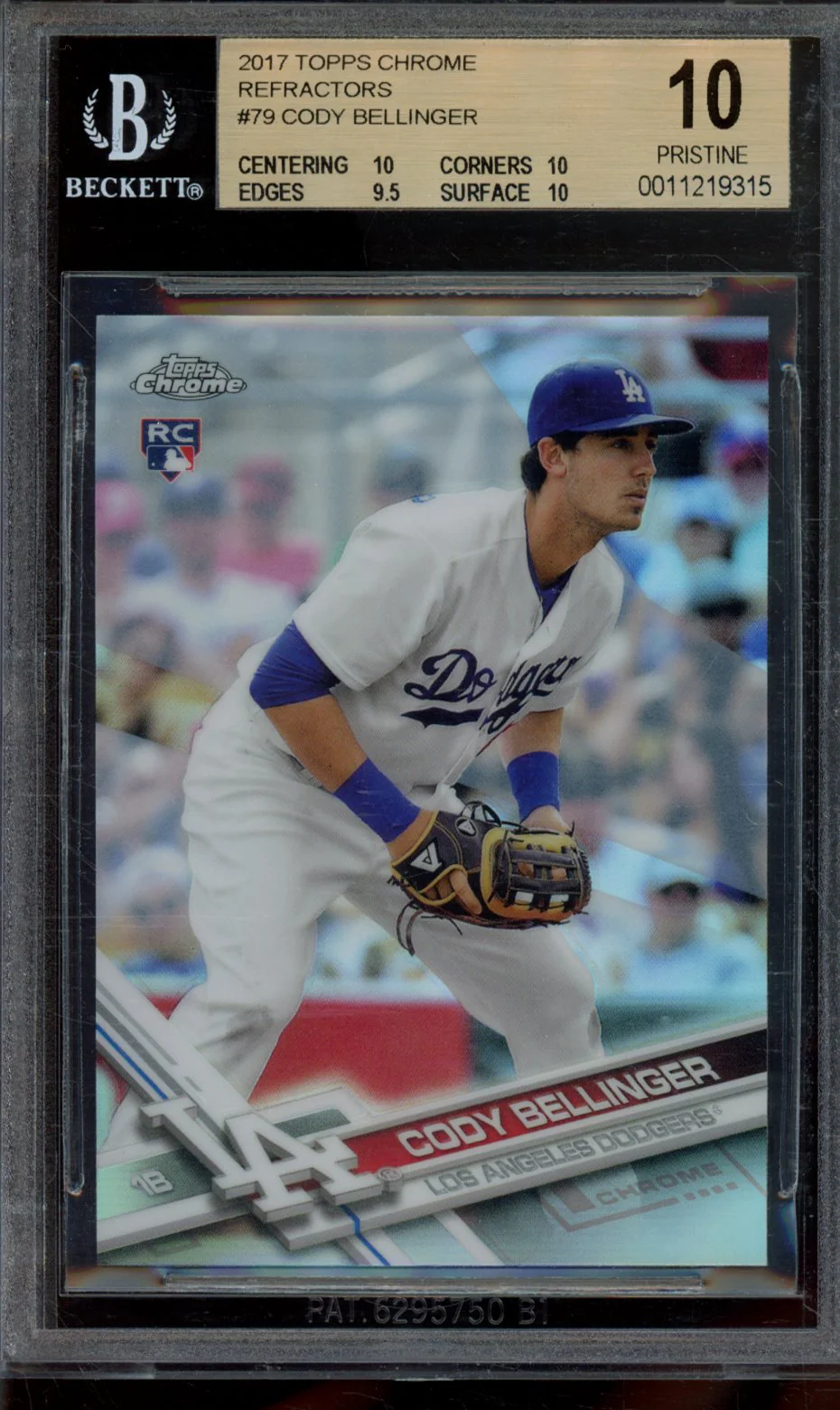 CODY BELLINGER 2017 TOPPS CHROME REFRACTORS BGS 10