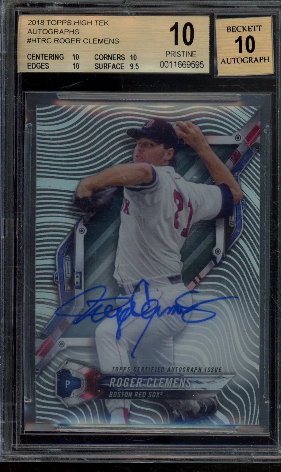 ROGER CLEMENS 2018 TOPPS HIGH TEK AUTOGRAPHS BGS 10