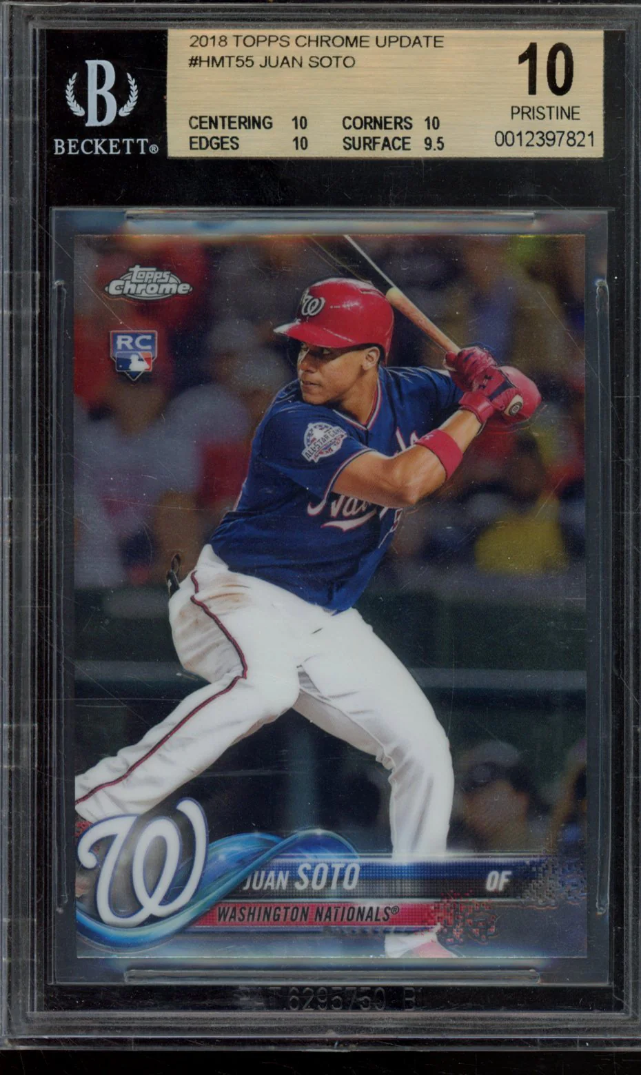JUAN SOTO RC 2018 TOPPS CHROME UPDATE BGS 10