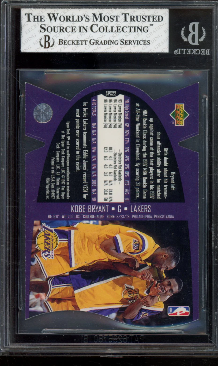 KOBE BRYANT 1997 SPX GOLD BGS 7 - Image 2