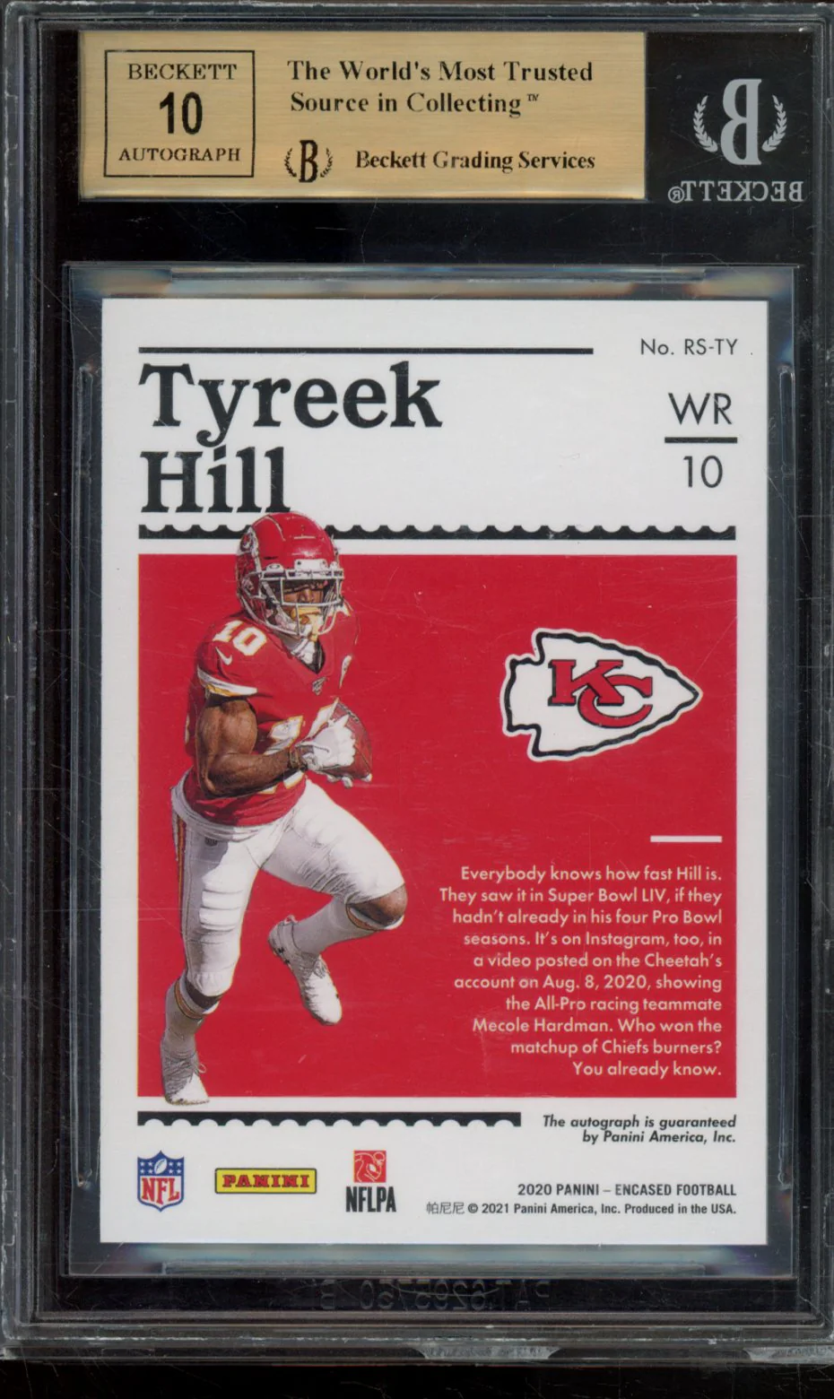 TYREEK HILL/25 2020 PANINI ENCASED RESERVE SIGNATURES GOLD BGS 9.5 - Image 2