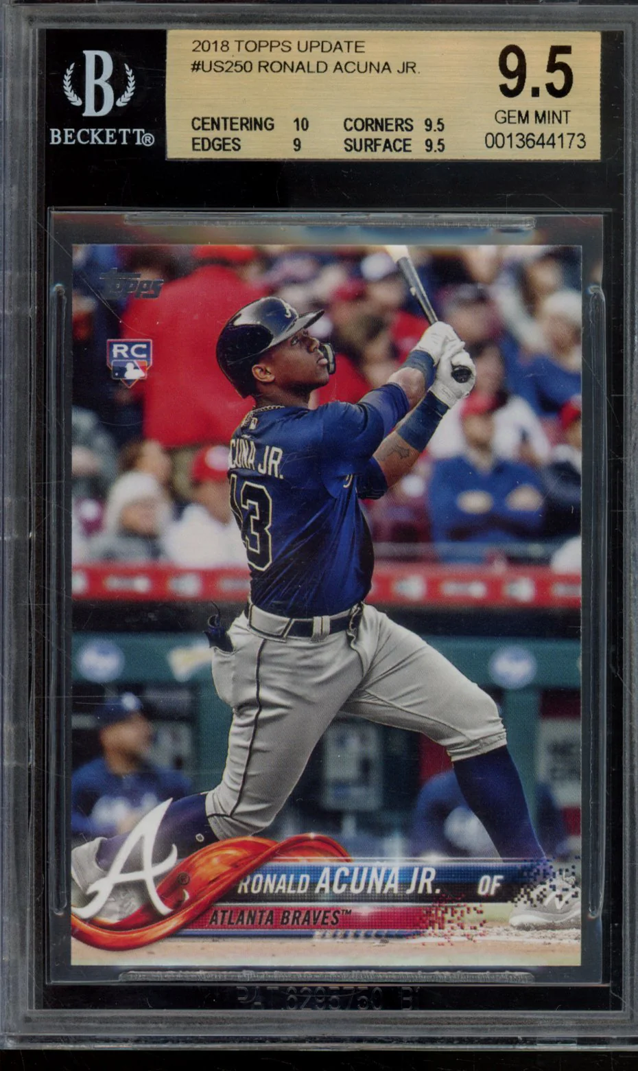 RONALD ACUNA JR. RC 2018 TOPPS UPDATE BGS 9.5