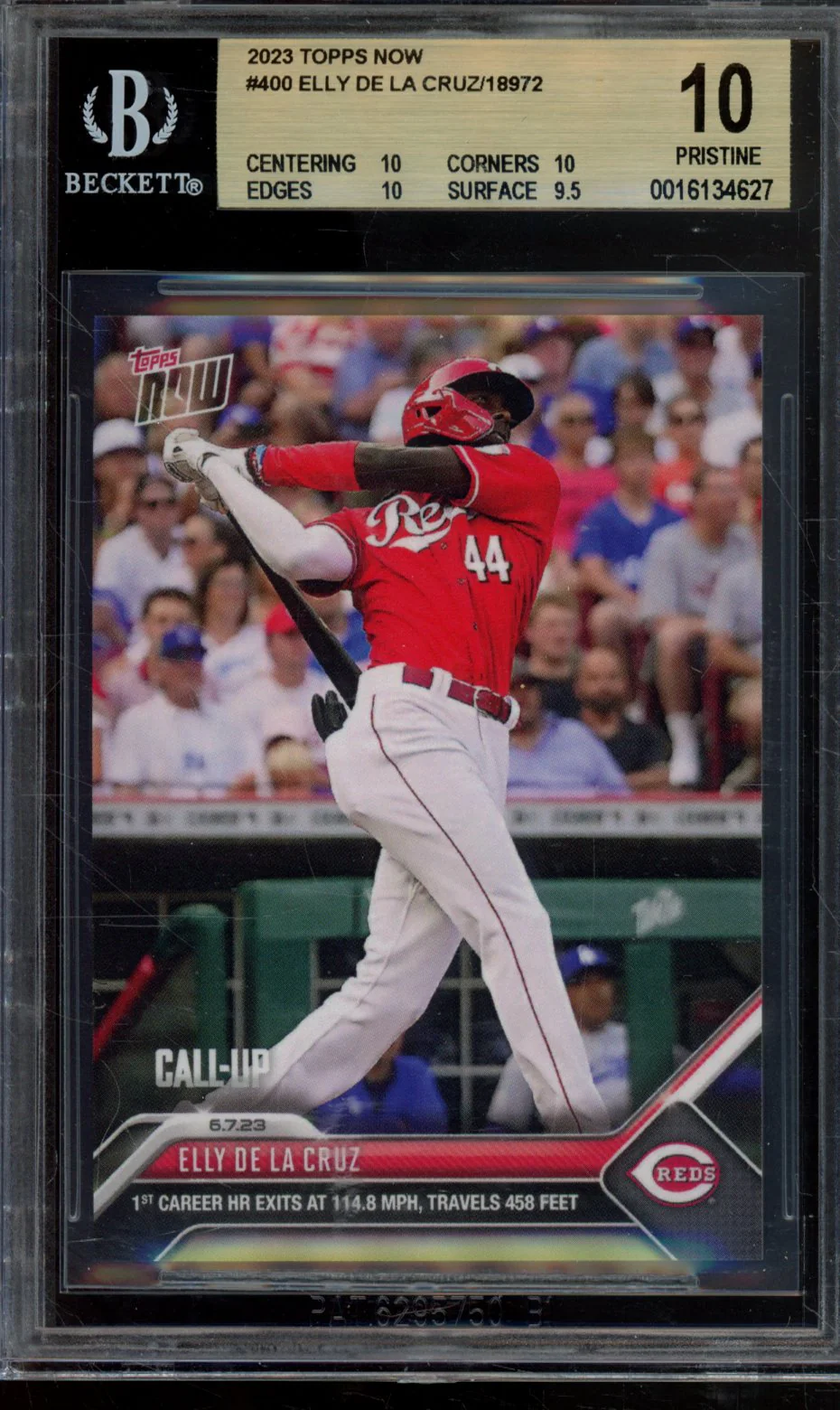 ELLY DE LA CRUZ/18972* 2023 TOPPS NOW BGS 10