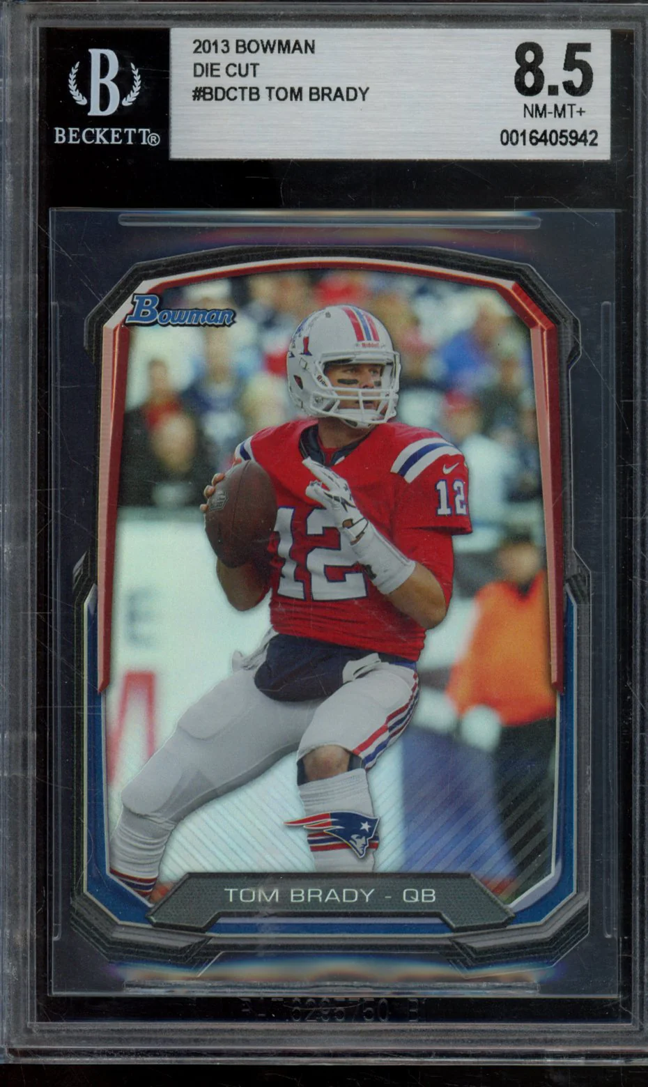 TOM BRADY 2013 BOWMAN DIE CUT BGS 8.5