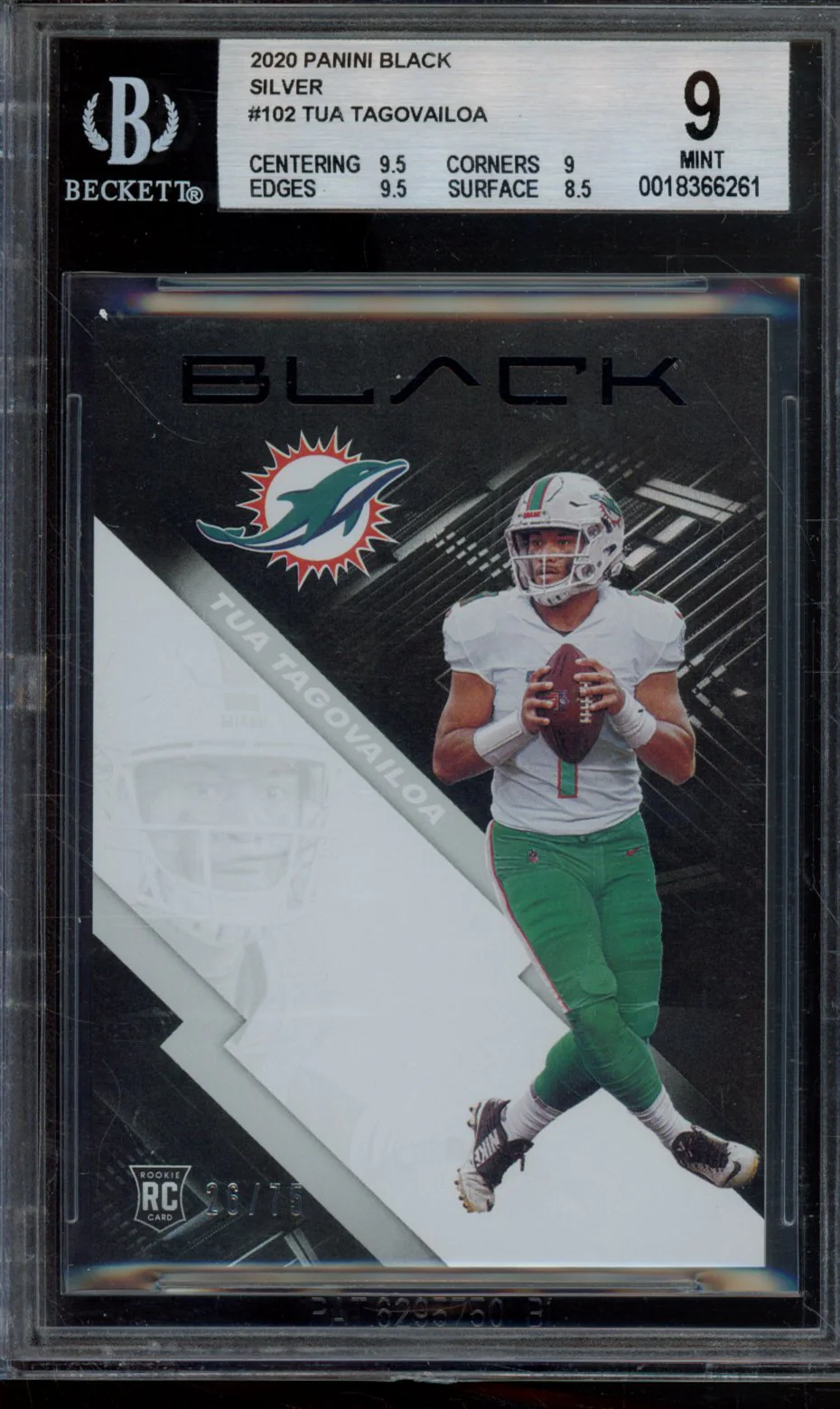 TUA TAGOVAILOA 2020 PANINI BLACK SILVER BGS 9