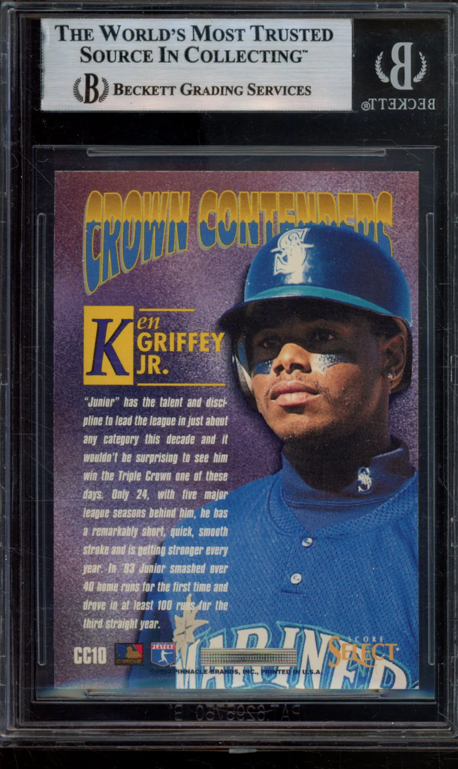KEN GRIFFEY JR. 1994 SELECT CROWN CONTENDERS BGS 8.5 - Image 2