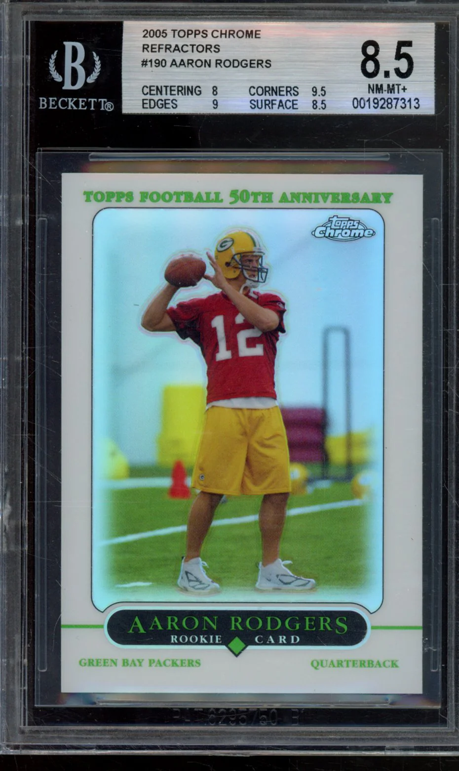 AARON RODGERS 2005 TOPPS CHROME REFRACTORS BGS 8.5