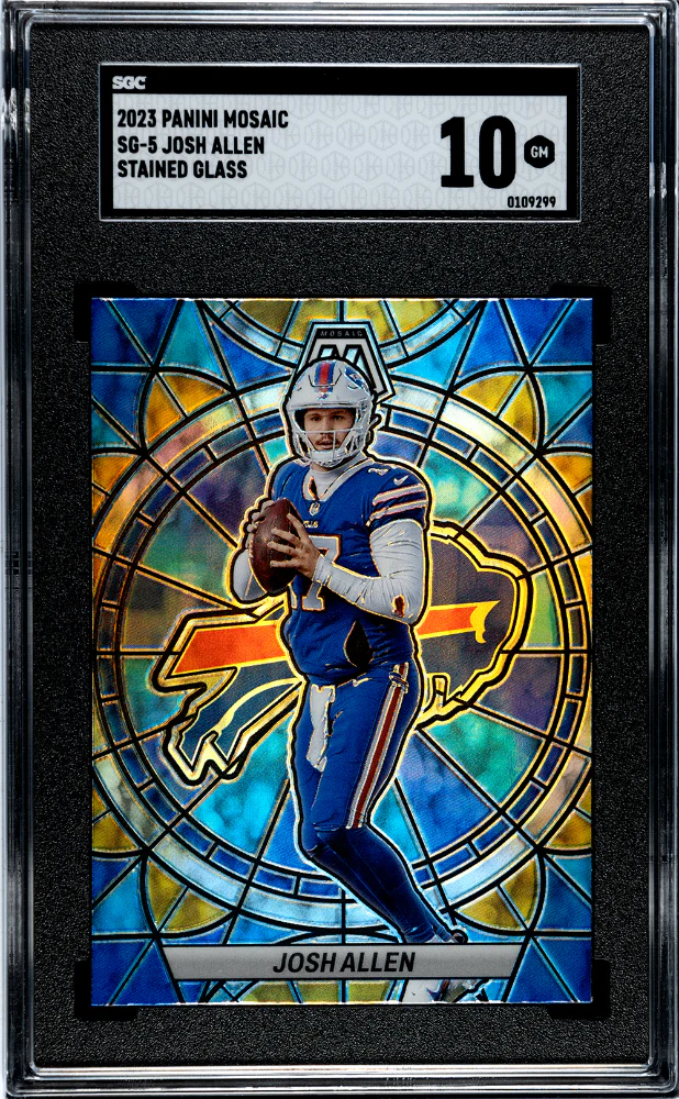 JOSH ALLEN #SG-5 2023 PANINI MOSAIC STAINED GLASS SGC 10 GEM