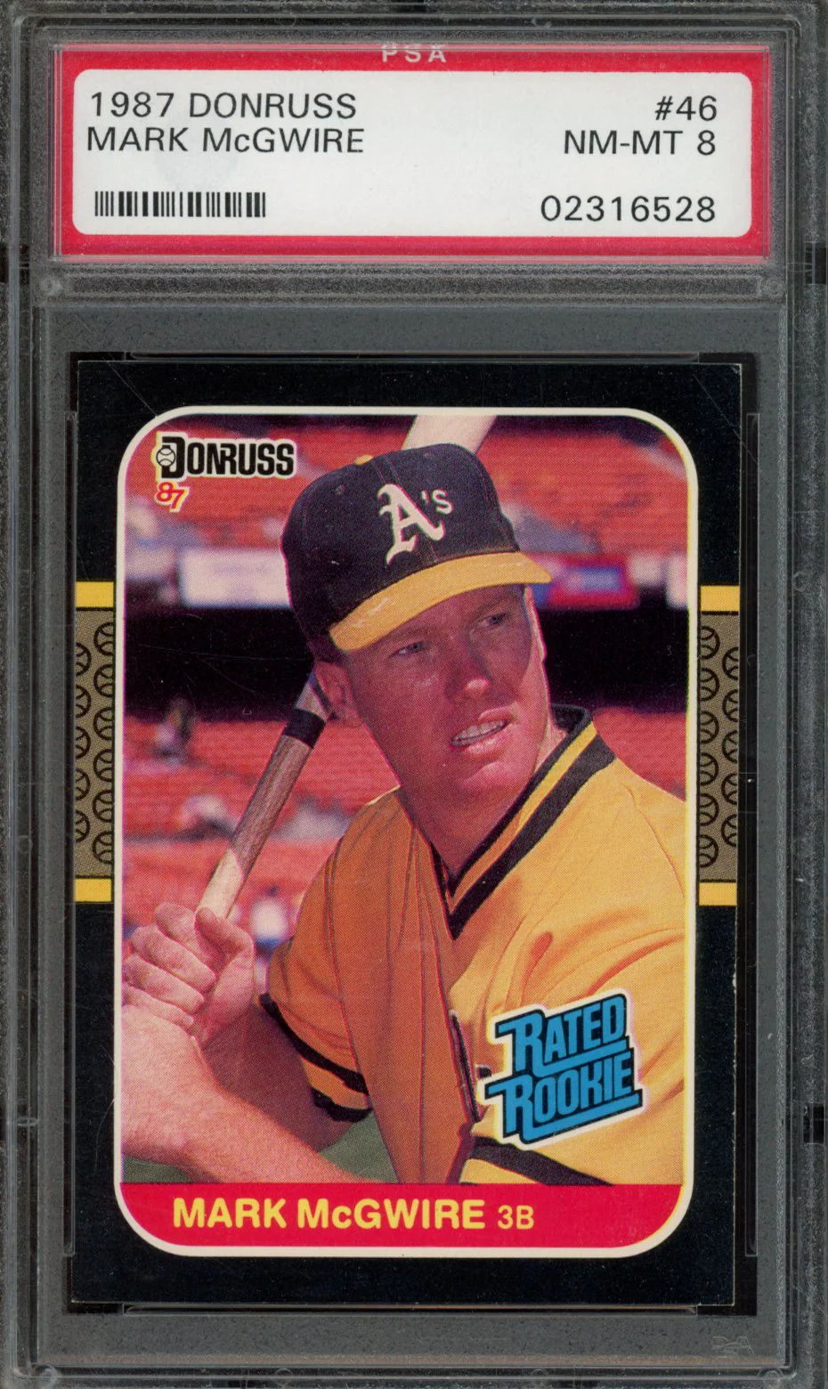 1987 DONRUSS #46 MARK McGWIRE PSA 8