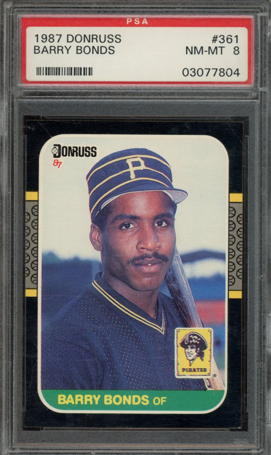 1987 DONRUSS #361 BARRY BONDS PSA 8