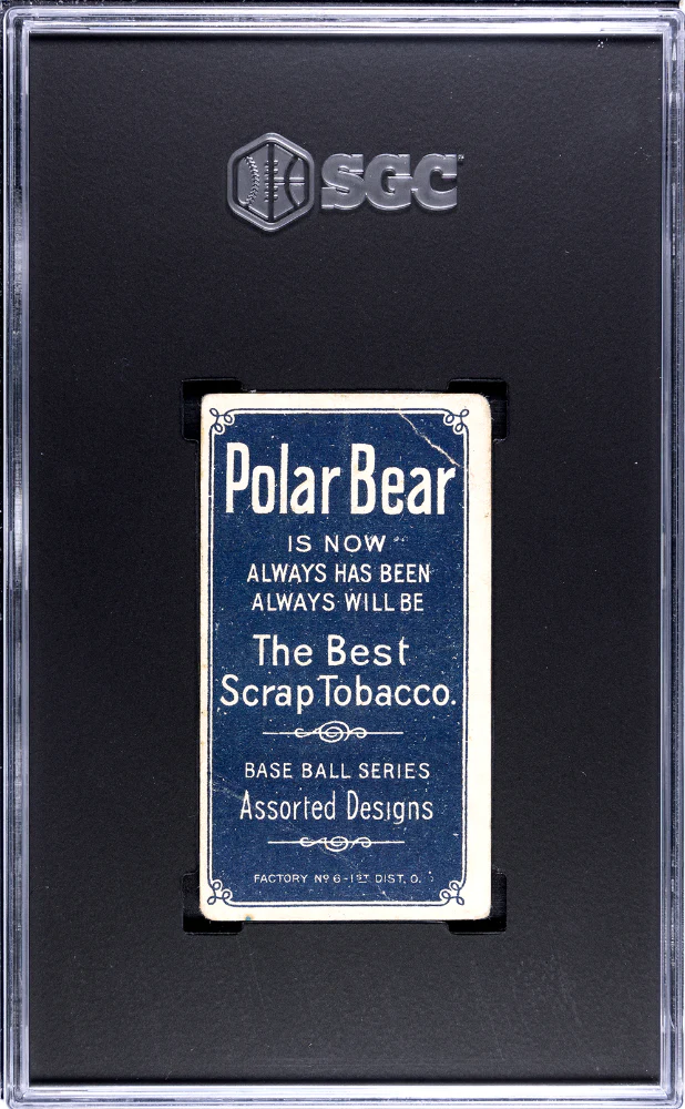 CHANCE, FRANK # 1909-11 POLAR BEAR (T206) PORTRAIT, YELLOW BACKGROUND SGC 1.5 FAIR - Image 2