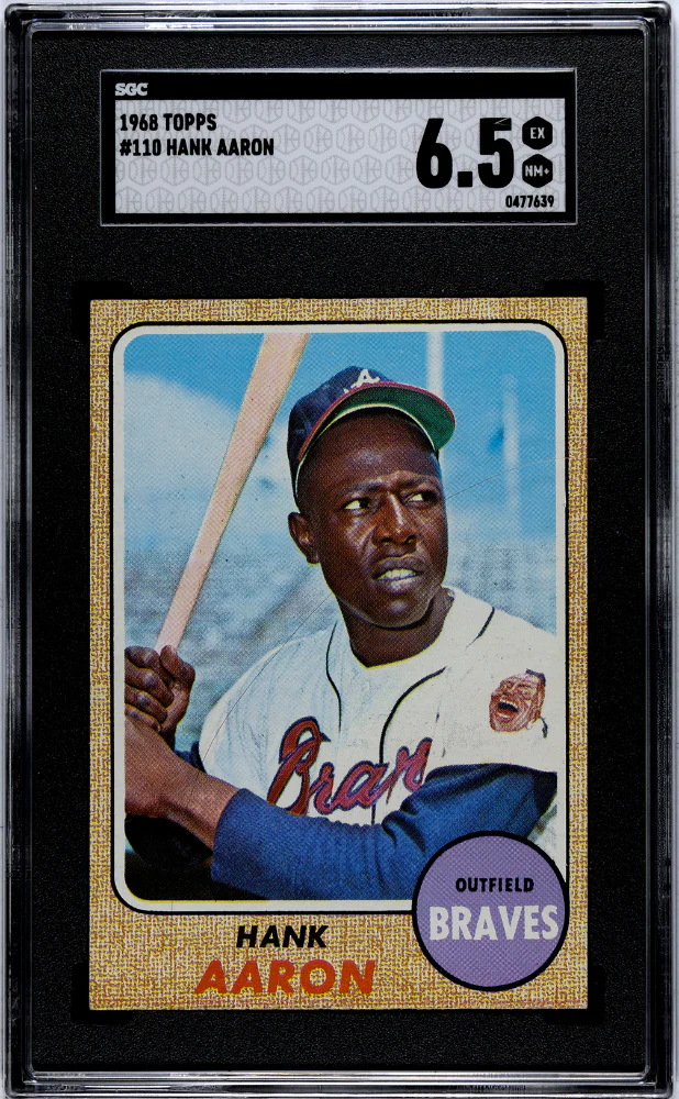 HANK AARON #110 1968 TOPPS - SGC 6.5 EX, NM+