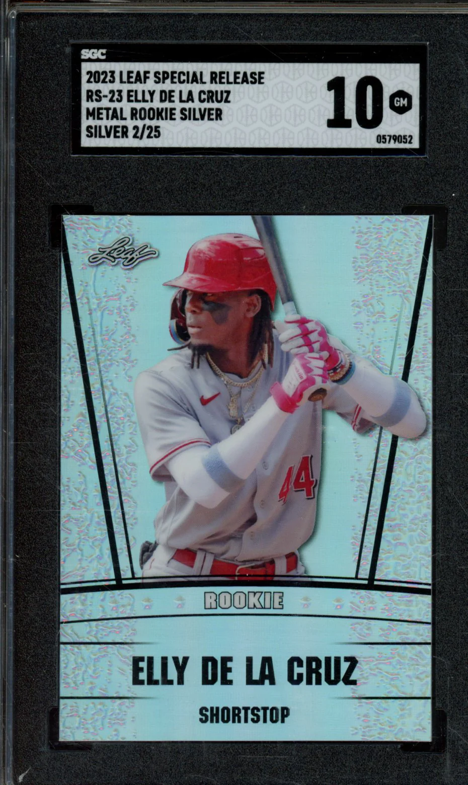ELLY DE LA CRUZ #RS-23 2023 LEAF SPECIAL RELEASE METAL ROOKIE SILVER SILVER /25 SGC 10 GEM