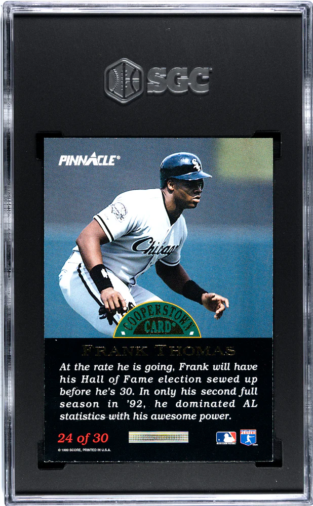 FRANK THOMAS #24 1993 PINNACLE COOPERSTOWN DUFEX SGC 8 NM, MT - Image 2