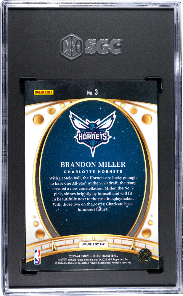 BRANDON MILLER #3 2023-24 PANINI SELECT LODESTAR RED PRIZM SGC 10 GEM - Image 2