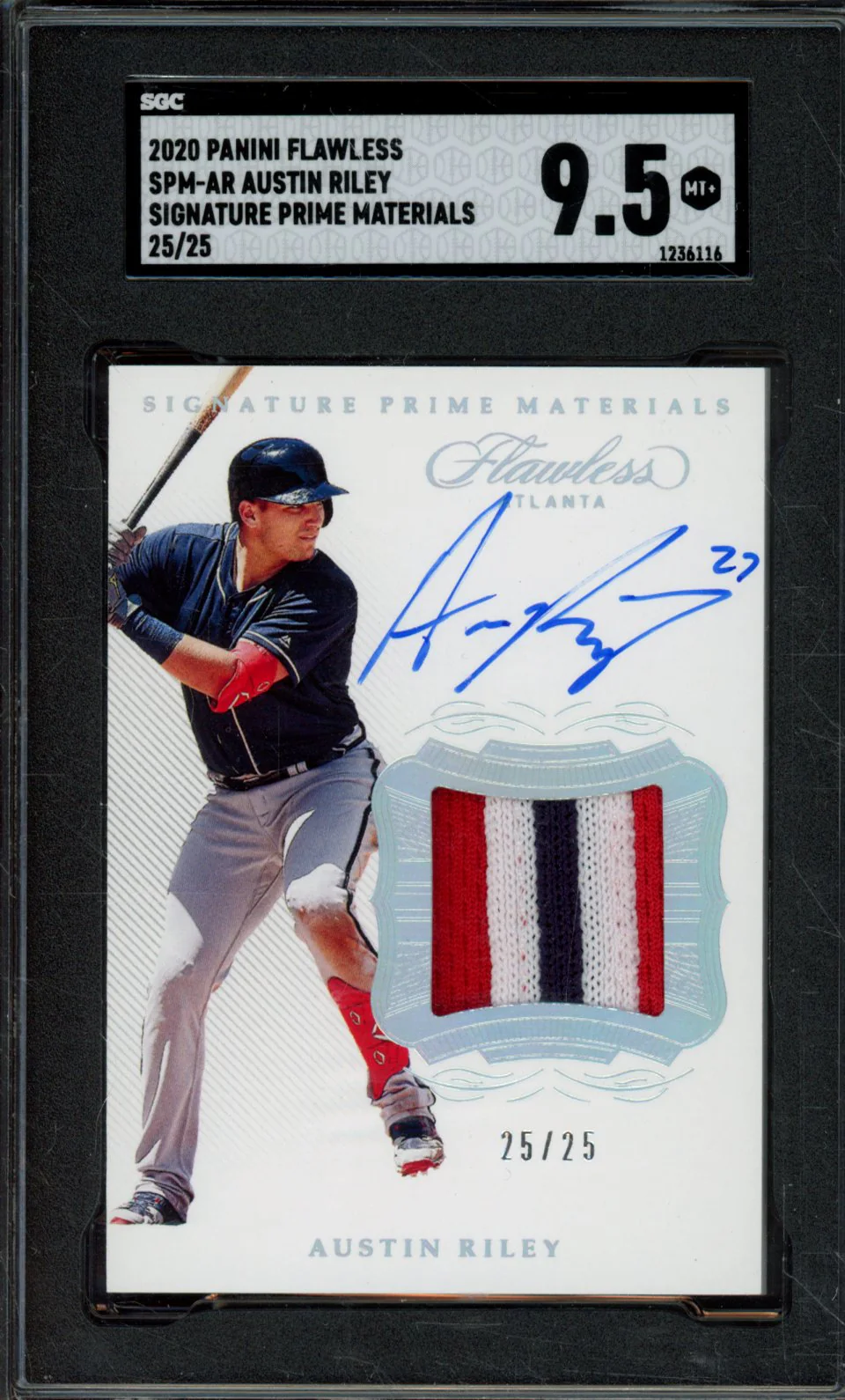 AUSTIN RILEY #SPM-AR 2020 PANINI FLAWLESS SIG. PRIME MAT. /25 SGC 9.5 MT+