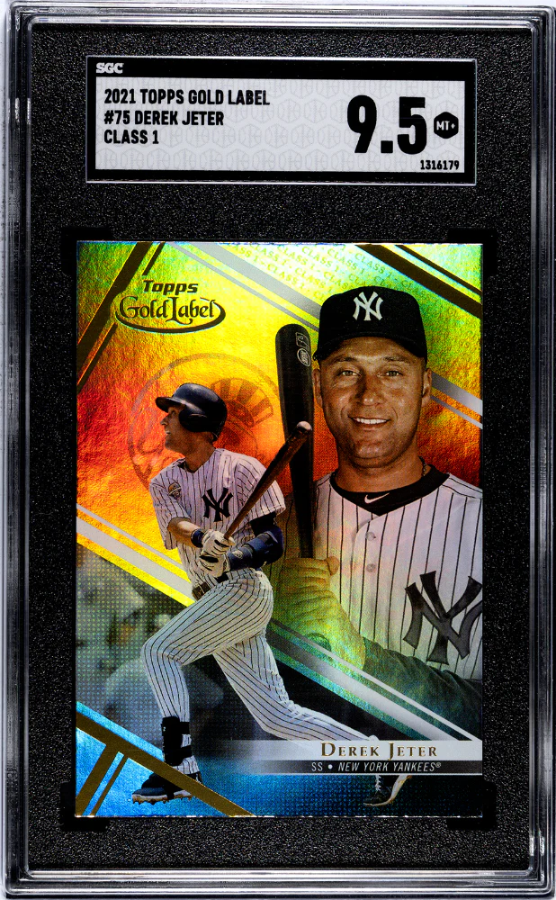 DEREK JETER #75 2021 TOPPS GOLD LABEL CLASS 1 SGC 9.5 MT+