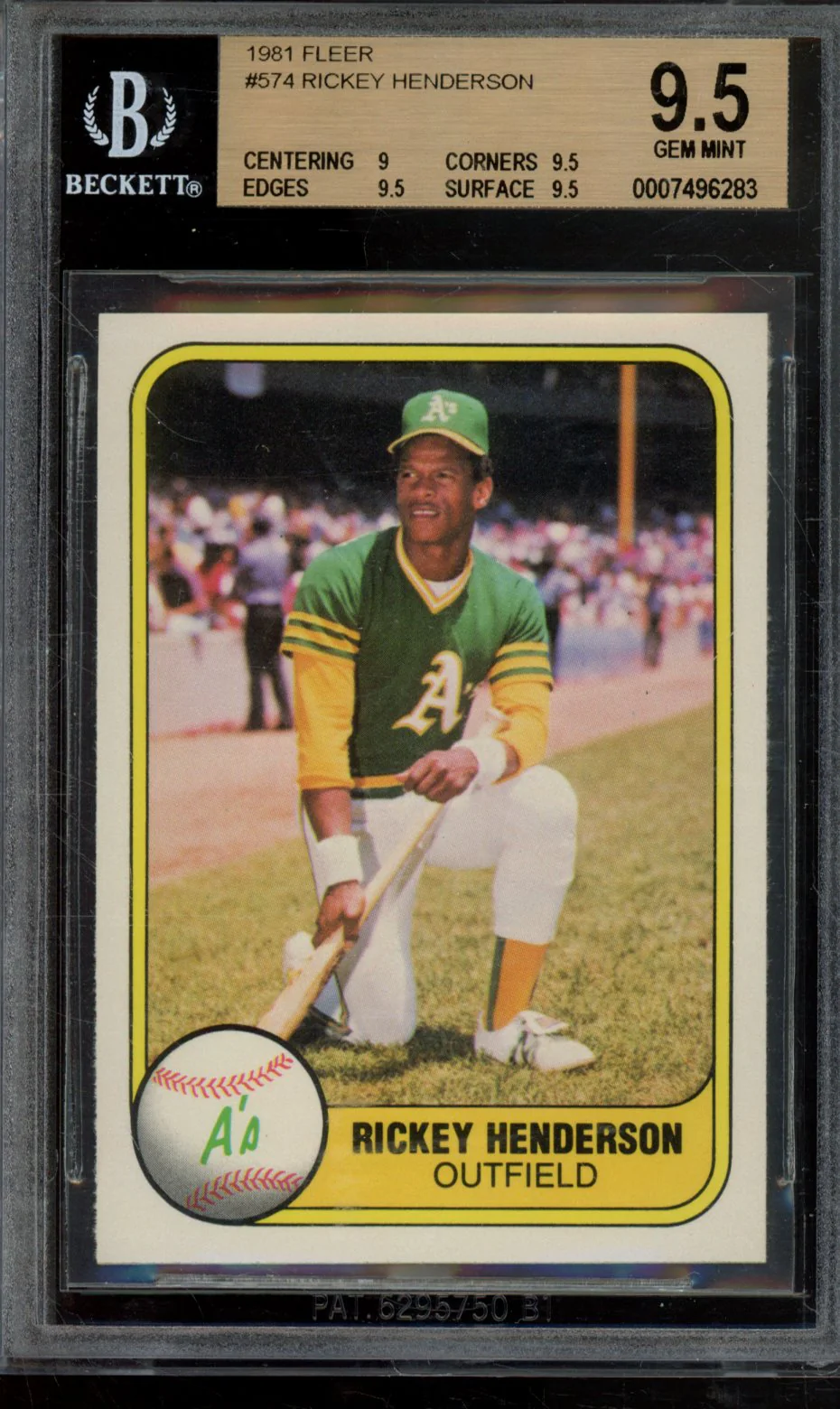 1981 FLEER RICKEY HENDERSON #574 BGS 9.5