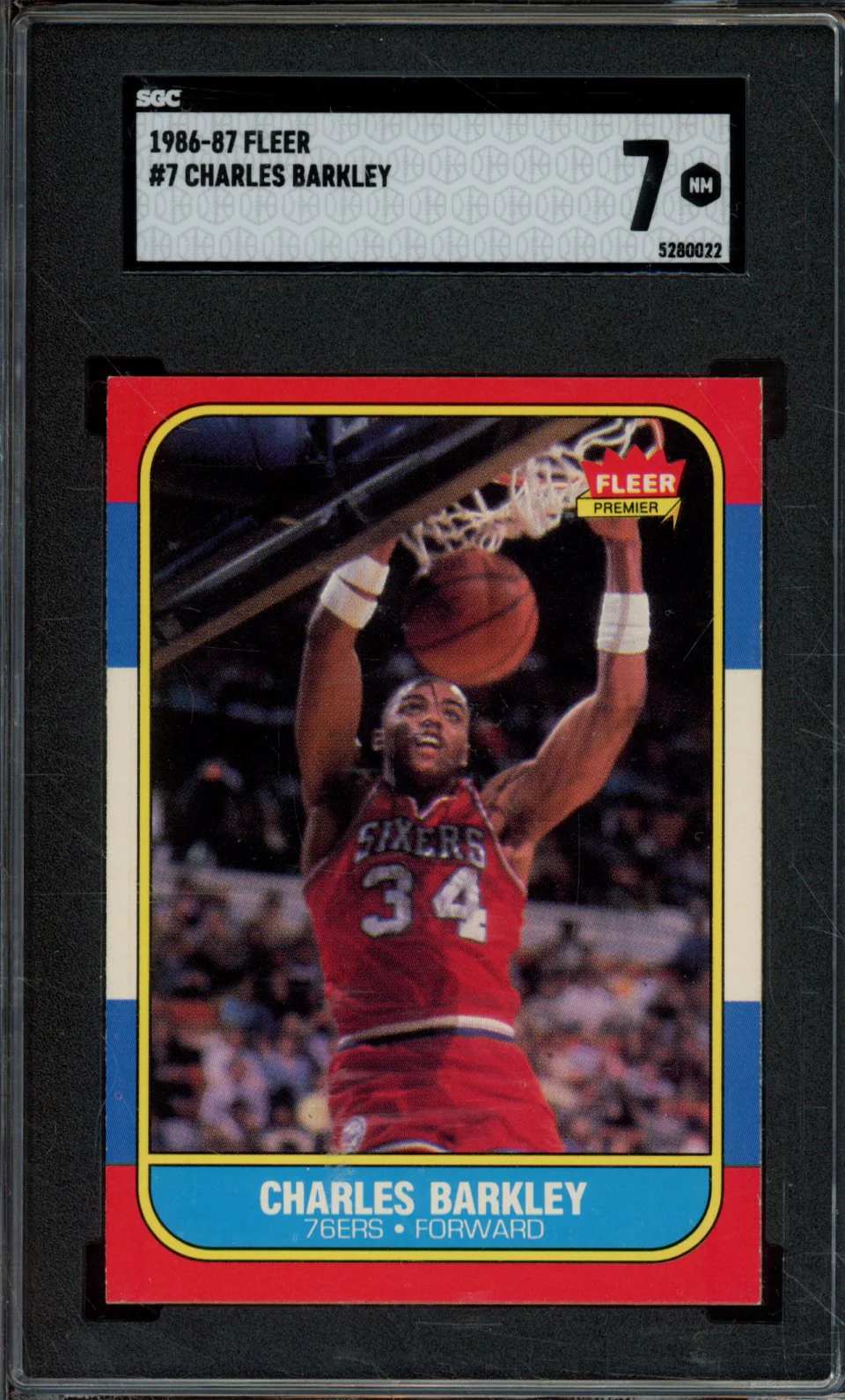1986 FLEER CHARLES BARKLEY #7 SGC 7
