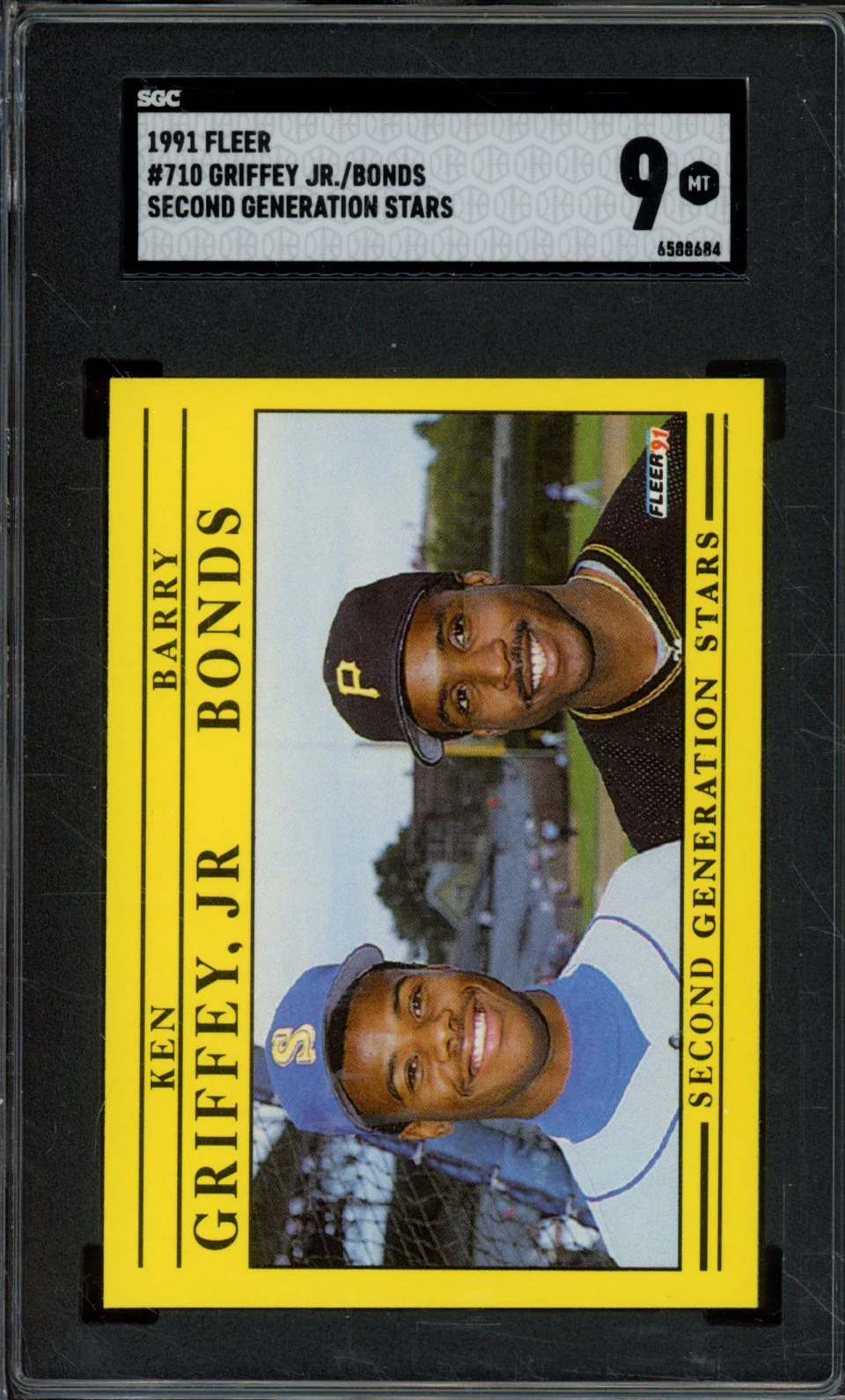 1991 FLEER GRIFFEY/BONDS #710 SECOND GENERATIONS STARS SGC 9