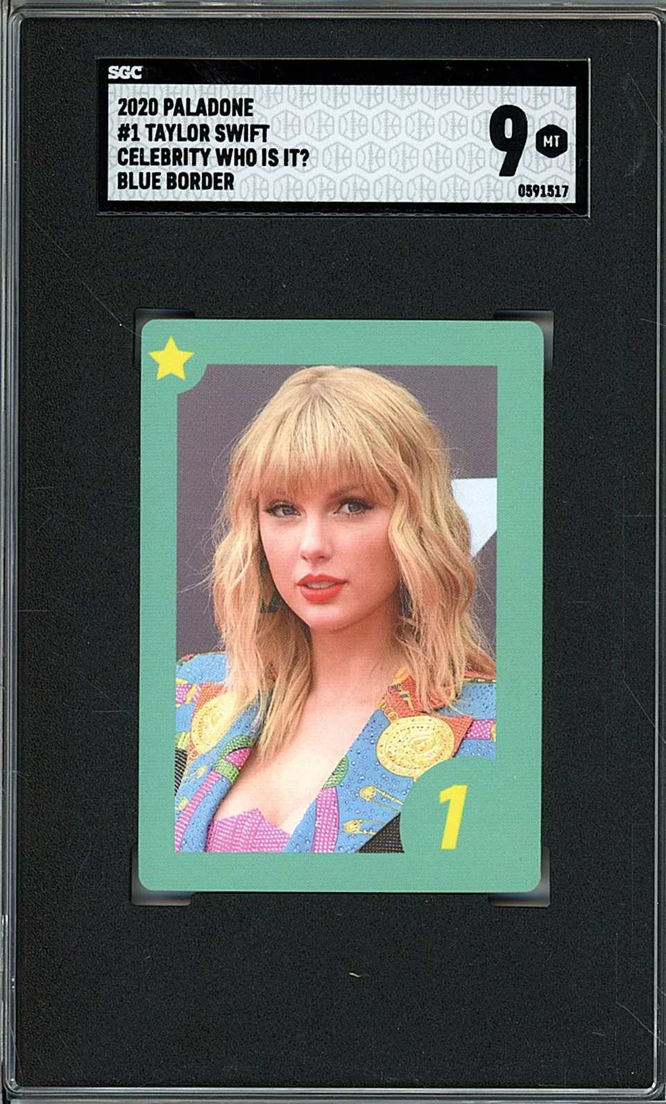 2020 PALADONE TAYLOR SWIFT #1 CELEBRITY WHO IS IT? BLUE BORDER SGC 9