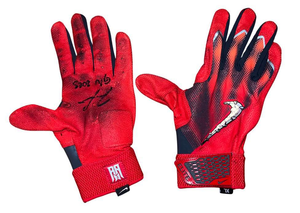 2025 Ronald Acuña Jr. Game Used Batting Gloves (All Red - 5/29/25, 6/7/25)