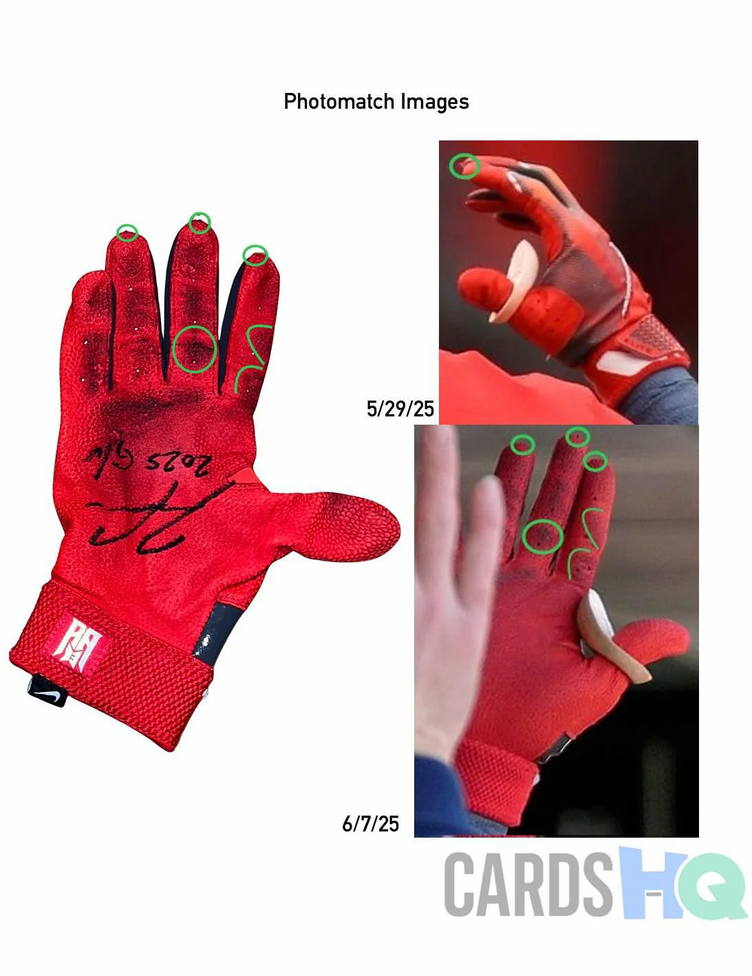 2025 Ronald Acuña Jr. Game Used Batting Gloves (All Red - 5/29/25, 6/7/25) - Image 4