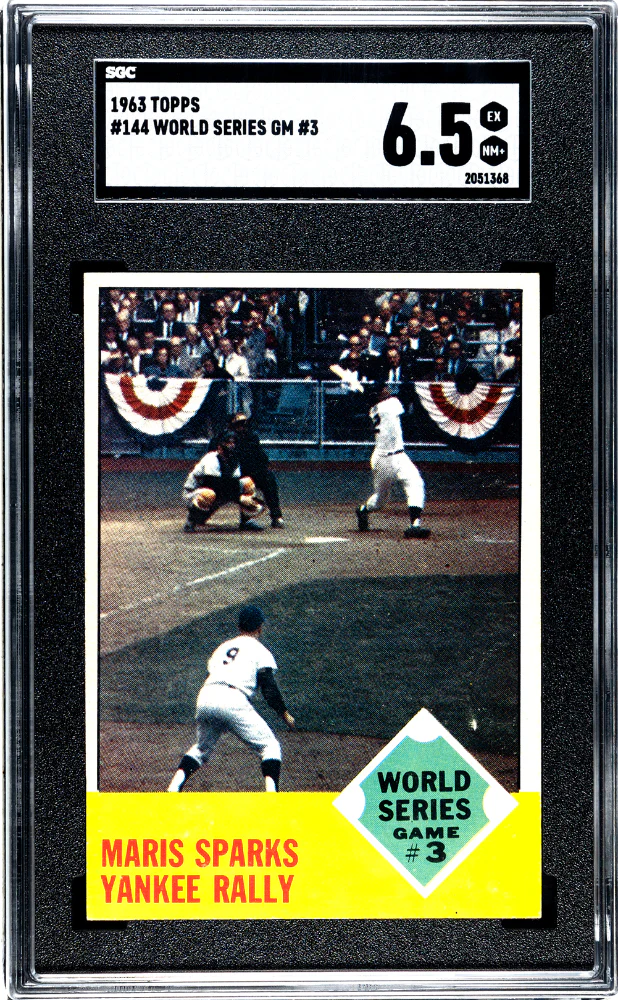 WORLD SERIES GM #3 #144 1963 TOPPS - SGC 6.5 EX, NM+