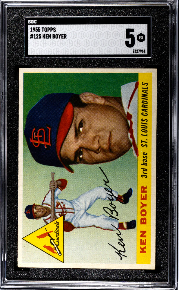 KEN BOYER #125 1955 TOPPS - SGC 5 EX