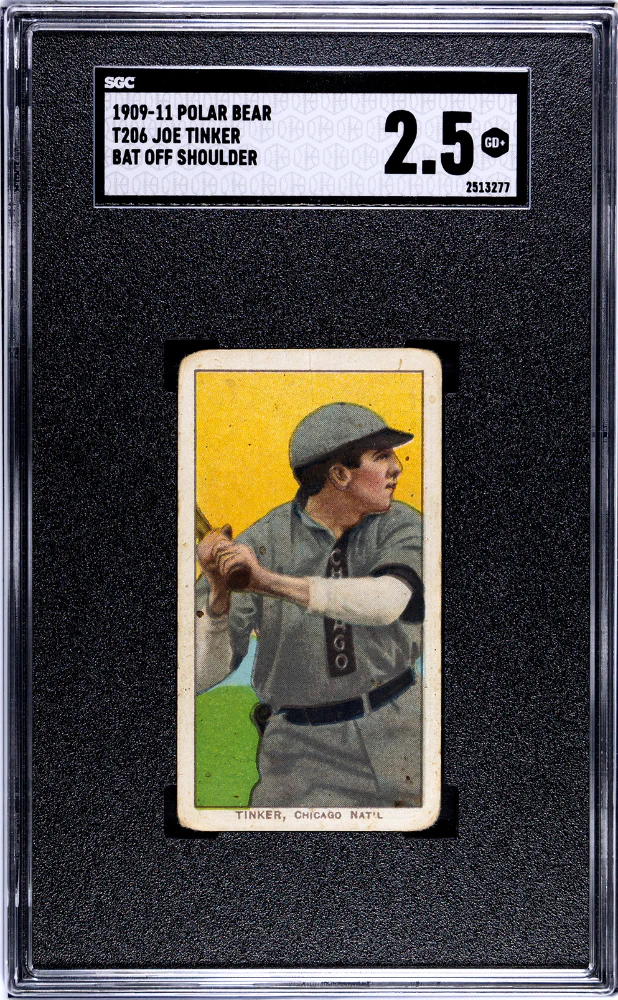 TINKER, JOE # 1909-11 POLAR BEAR (T206) BAT OFF SHOULDER SGC 2.5 GOOD+