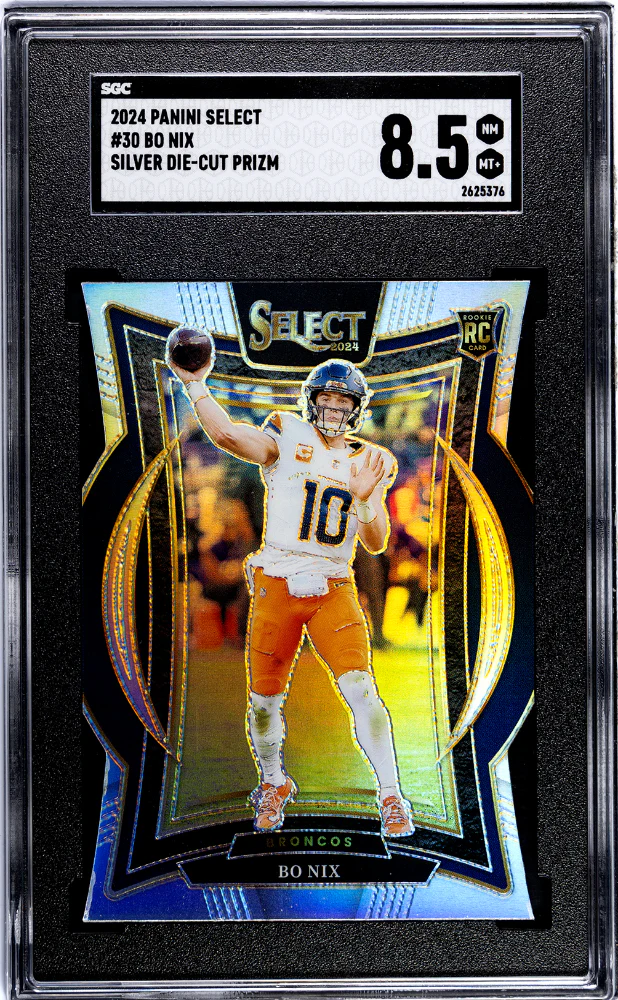 BO NIX #30 2024 PANINI SELECT SILVER DIE-CUT PRIZM SGC 8.5 NM, MT+