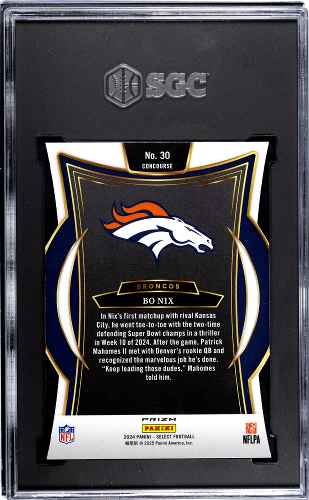 BO NIX #30 2024 PANINI SELECT SILVER DIE-CUT PRIZM SGC 8.5 NM, MT+ - Image 2