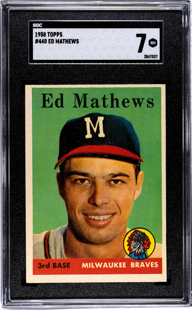 ED MATHEWS #440 1958 TOPPS - SGC 7 NM