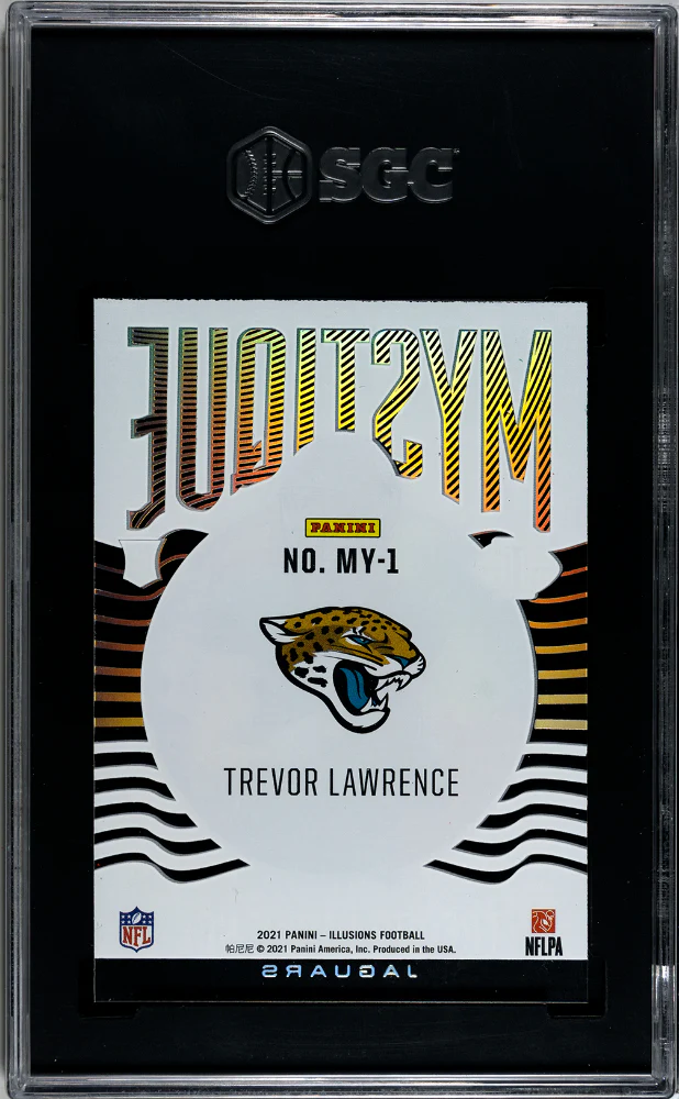 TREVOR LAWRENCE #MY-1 2021 PANINI ILLUSIONS MYSTIQUE EMERALD SGC 9.5 MT+ - Image 2