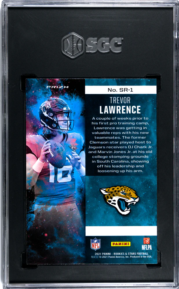 TREVOR LAWRENCE #SR-1 2021 PANINI ROOKIES & STARS STELLAR ROOKIES RED PRIZM /99 SGC 10 GEM - Image 2