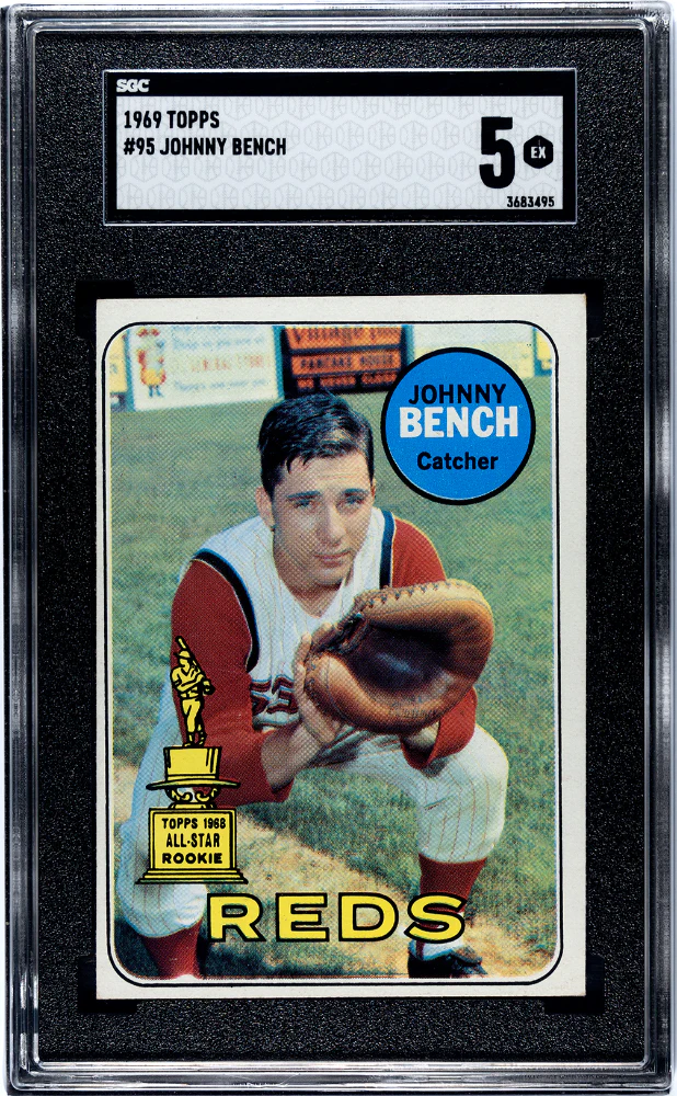 JOHNNY BENCH #95 1969 TOPPS - SGC 5 EX