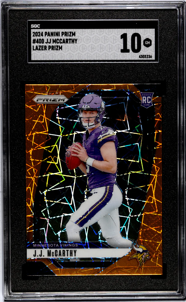 JJ MCCARTHY #400 2024 PANINI PRIZM LAZER PRIZM SGC 10 GEM