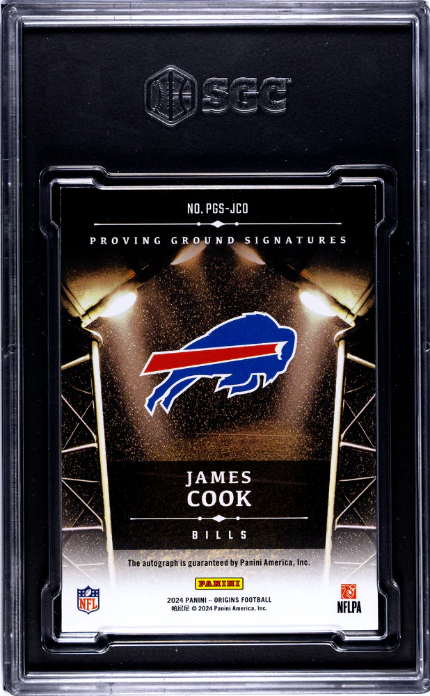 JAMES COOK #PGS-JCO 2024 PANINI ORIGINS PROVING GROUND SIGS. GOLD /10 SGC 8.5 NM, MT+ - Image 2