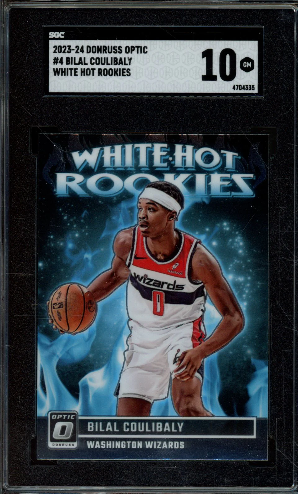 2023-24 DONRUSS OPTIC #4 BILAL COULIBALY WHITE HOT ROOKIES SGC 10