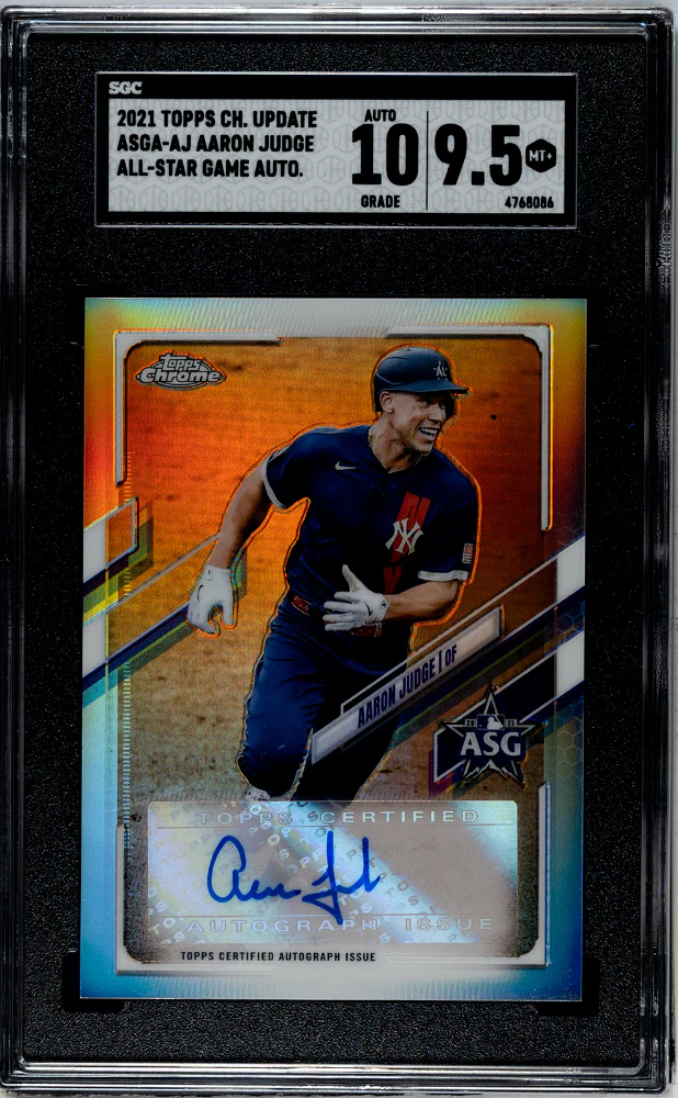 AARON JUDGE #ASGA-AJ 2021 TOPPS CHROME UPDATE ALL-STAR GAME AUTO. SGC 9.5 MT+