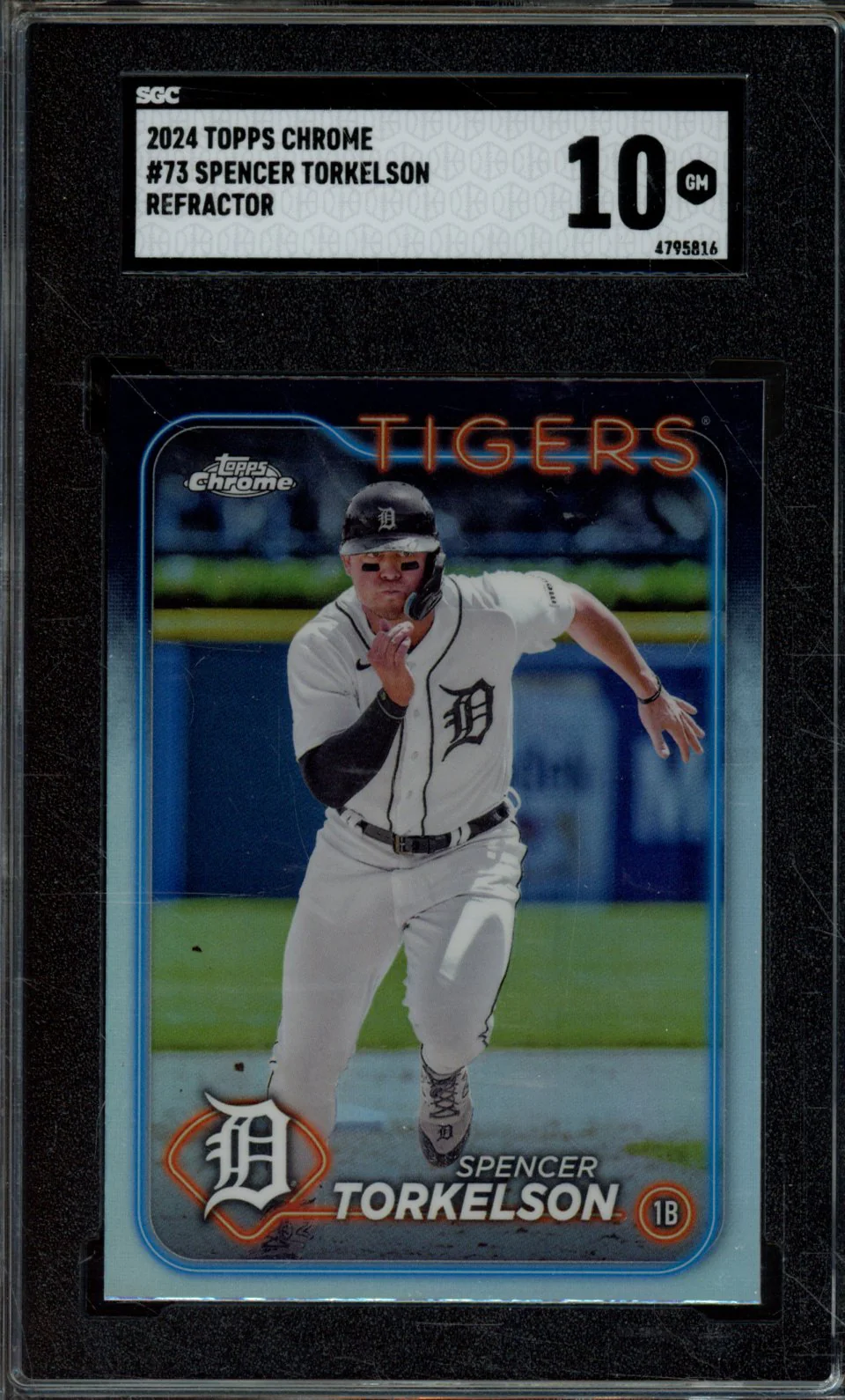 2024 TOPPS CHROME #73 SPENCER TORKELSON REFRACTOR SGC 10