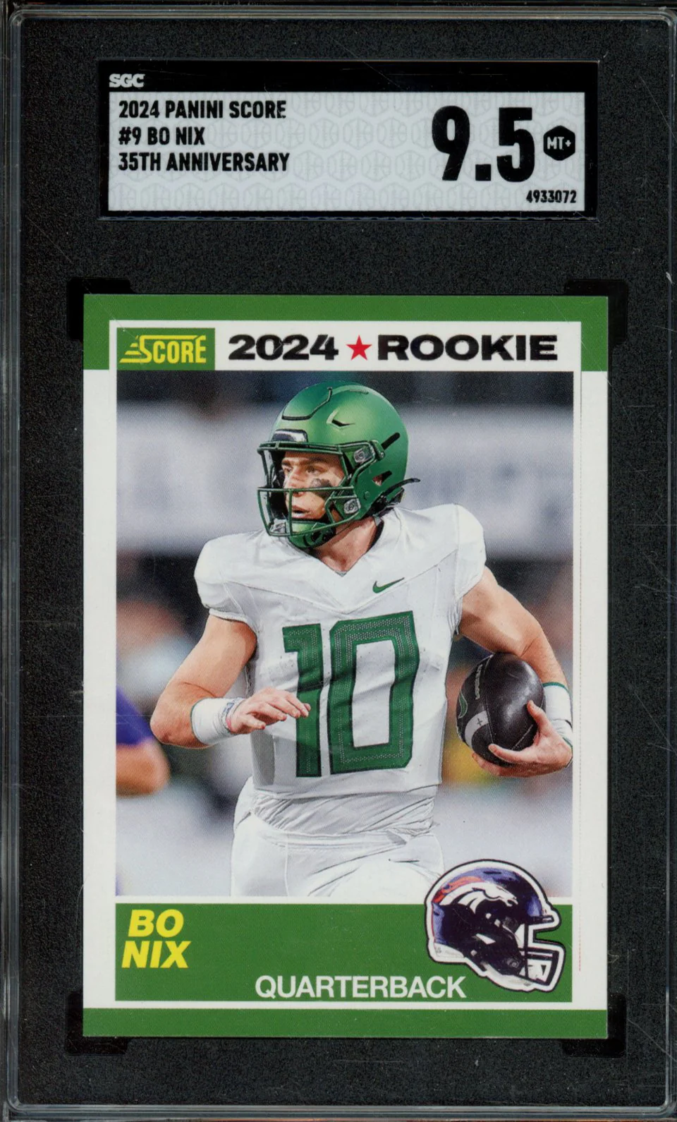 2024 PANINI SCORE #9 BO NIX 35TH ANNIVERSARY SGC 9.5